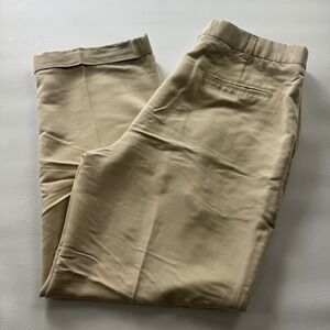 Ping Mens Pleated Golf Pants Khaki Tan Herringbone Cuffed Dress Trousers 38x32